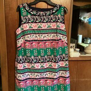 Talbots Dress 60s inspired floral size 14